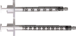 0.3 ml and 0.5 ml insulin syringes with needle removed