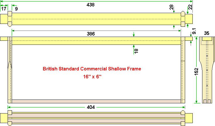 British Standard Commercial Shallow Frame Dimensions