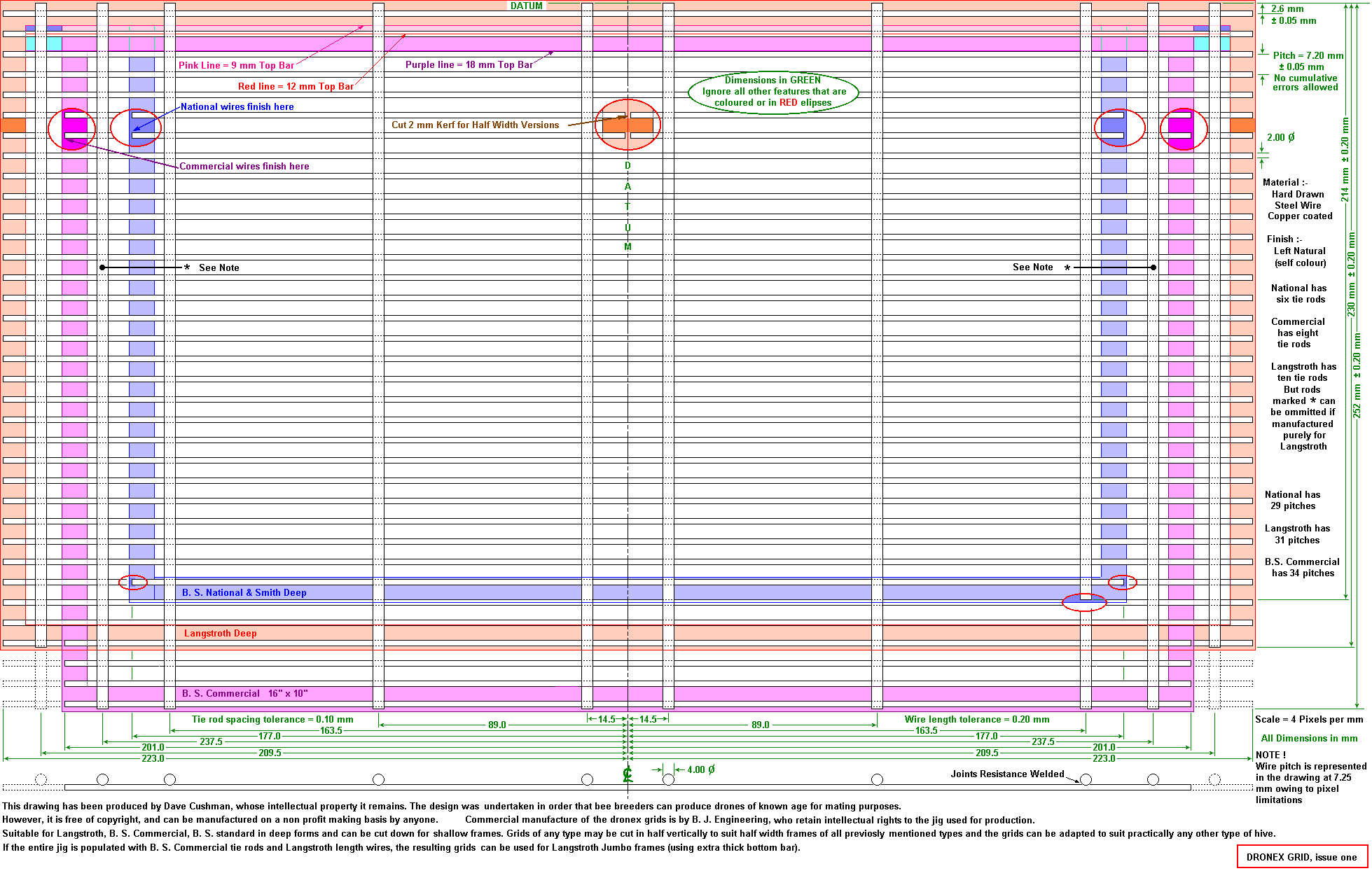 Large size drawing of DRONEX grid