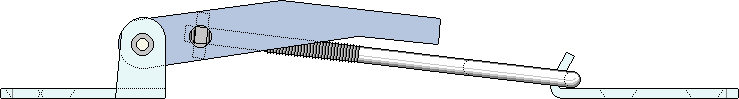 Rod type stirrup loosely assembled, side view, with the latch in the open position