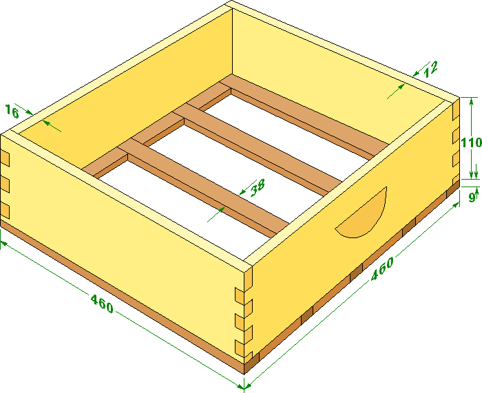 British Standard National Section Crate for National and Commercial Bee Hives