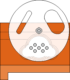 Adaptor block for Disc Entrance with disc in place