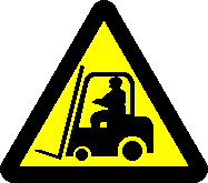 Fork lift trucks operating, Safety symbol