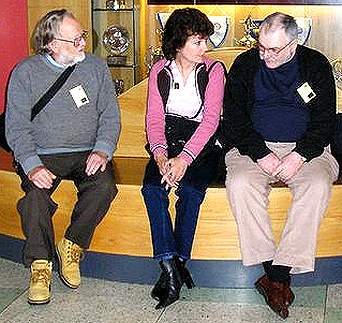 John, Sandra and Myself in conversation of the boat, Photo.... Chris Slade