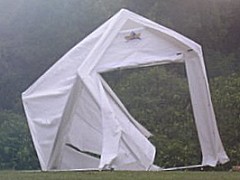 The Midlands group tent during the storm, Photo.... Chris Slade