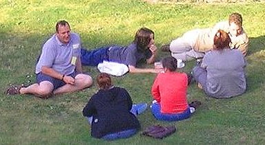 On the lawn behind the main building, Photo.... Chris Slade