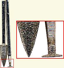 Diamond engraving tools, that are usually used on glass