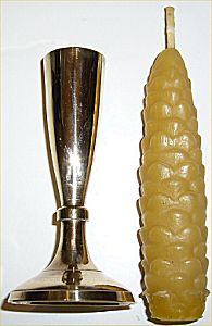 Candle and holder separate