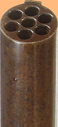 Muzzle of seven barrelled .22 long goose rifle of Belgian make
